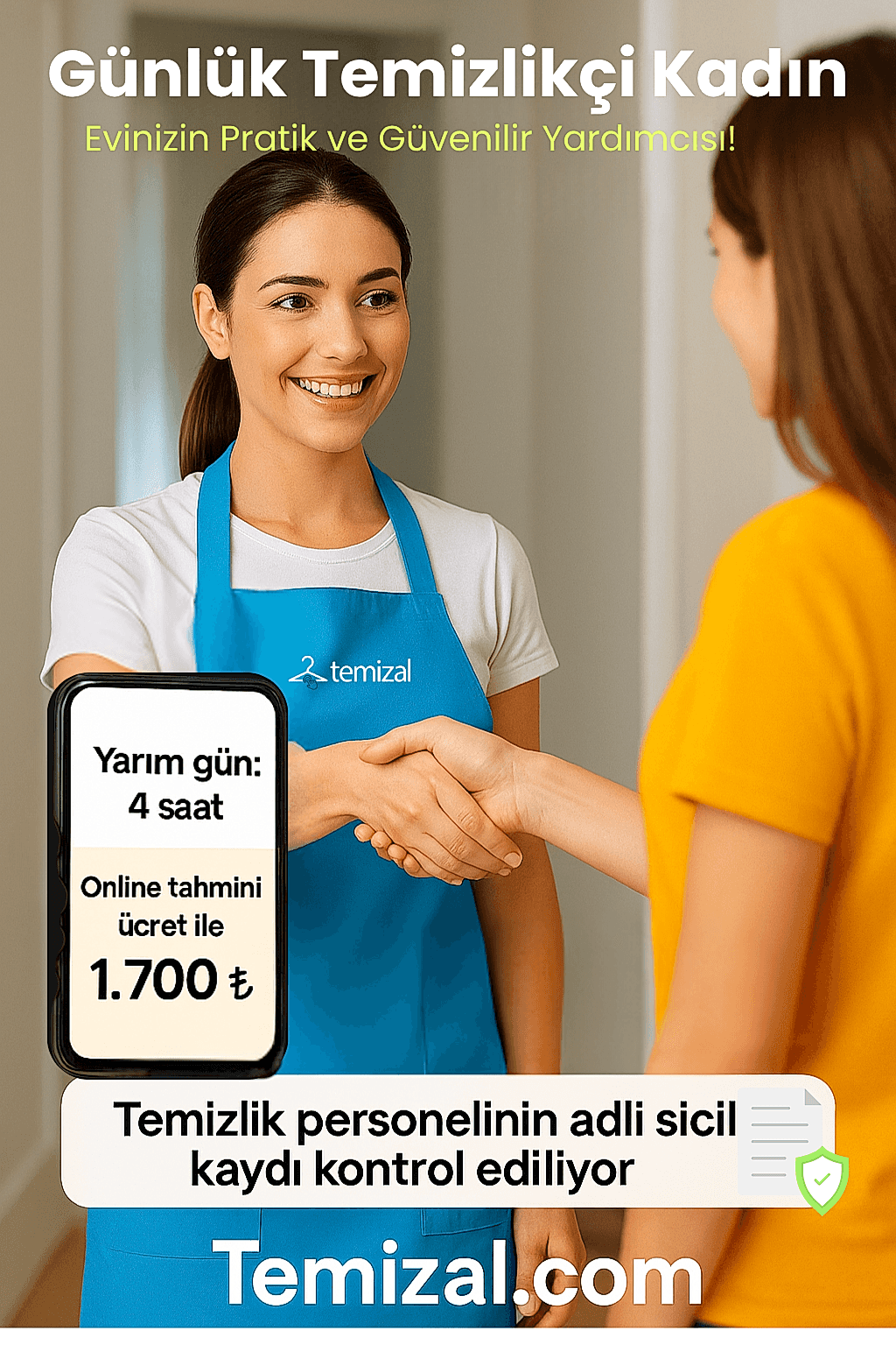 Günlük Temizlikçi Kadın  Evinizin Pratik ve Güvenilir Yardımcısı