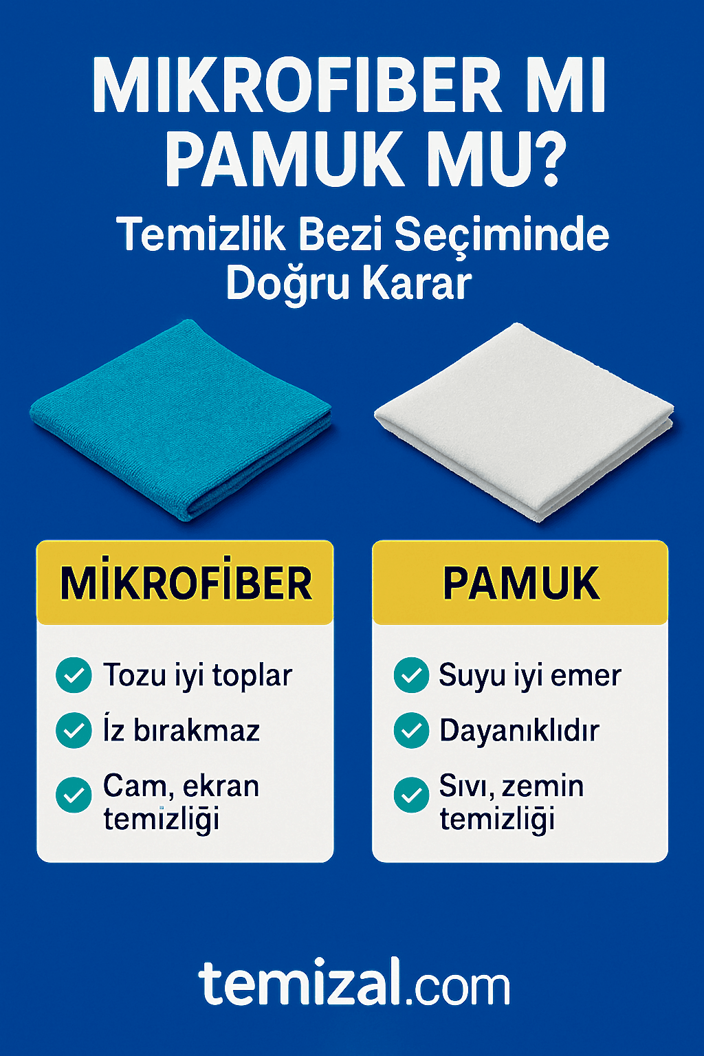 Mikrofiber mi Pamuk mu? Temizlik Bezi Seçiminde Doğru Karar
