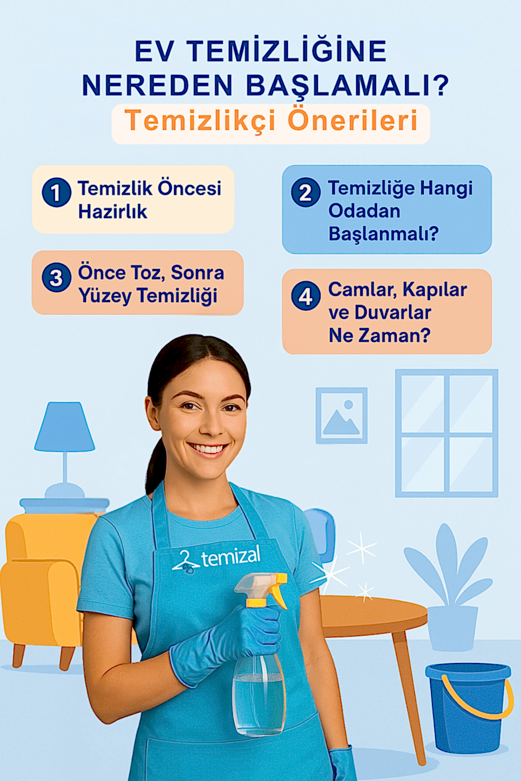 Ev Temizliğine Nereden Başlamalı? Temizlikçi Önerileri