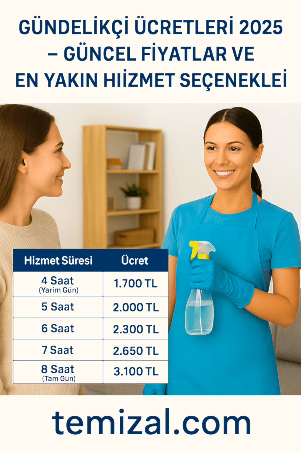 Gündelikçi Ücretleri 2025 – Güncel Fiyatlar ve En Yakın Hizmet Seçenekleri